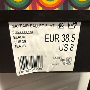 Kurt Geiger Black Suede Ballet Flats